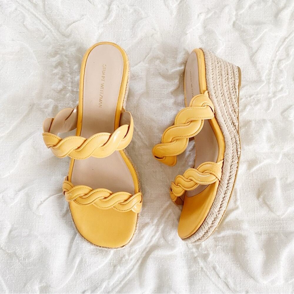 Stuart Weitzman Twist Espadrille Wedge Sandal Size 7 New - Picture 5 of 10